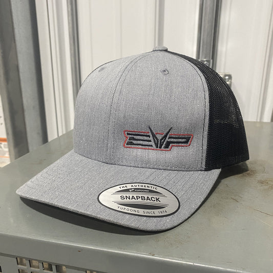 EVP Peek Snapback Baseball Hat, Heather Grey/Black